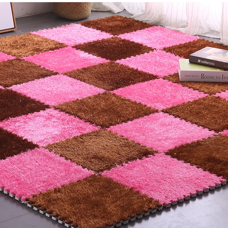 EVA пена DIY коврик головоломка длинные волосы ворсинок лохматый ковер плюшевый