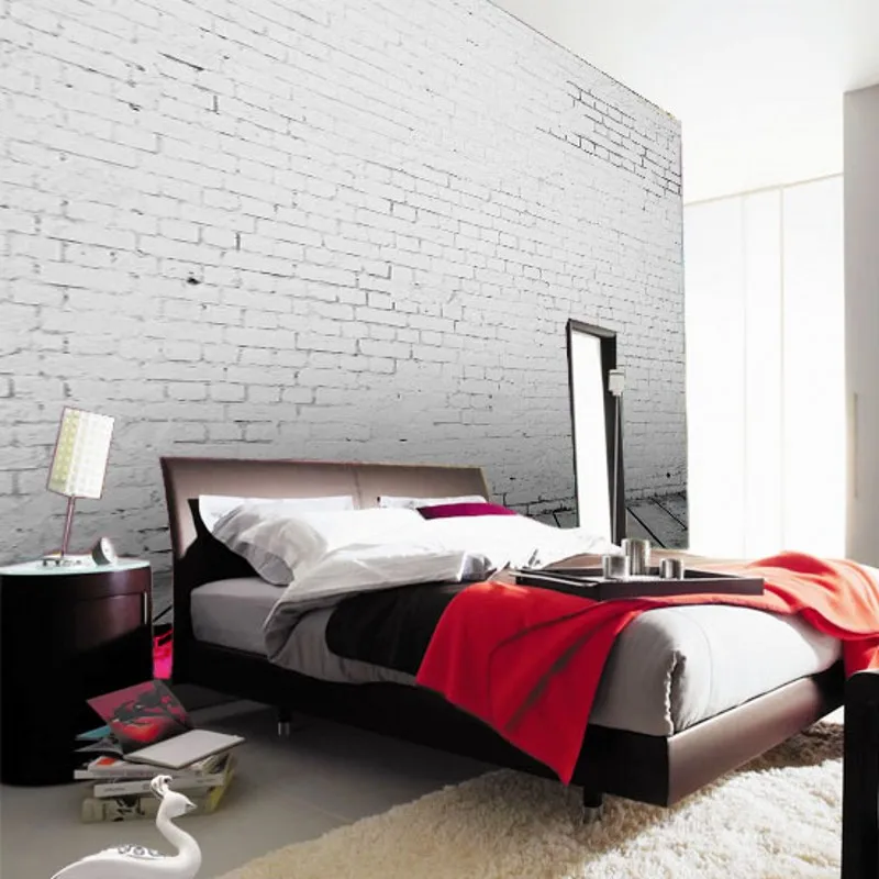 

Custom 3D photo wallpaper 3D stereo retro white brick wallpaper mural living room bedroom office cafe restaurant wallpaper
