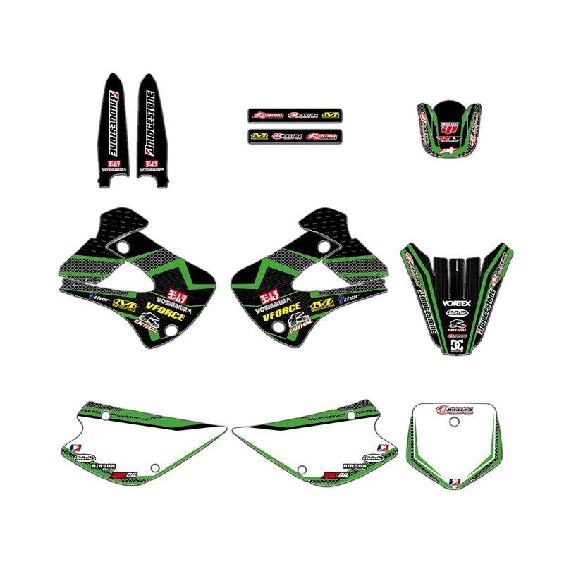 Графика и фон наклейка комплект для Kawasaki KX85 KX100 1998 2012 2011 2010 2009 2008 2007 2006 2005 2004 KX 85