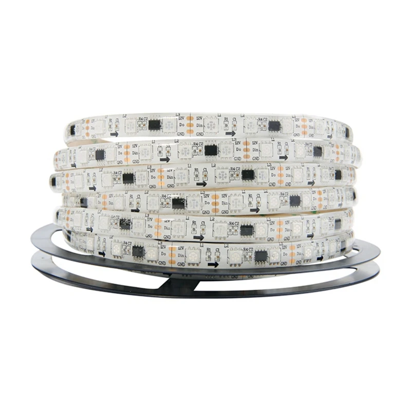 KZKRSR WS2811 Светодиодная лента 5 м 60 светодиодов/м ws2811 IC 5050 RGB DC12V Белый/Черный PCB