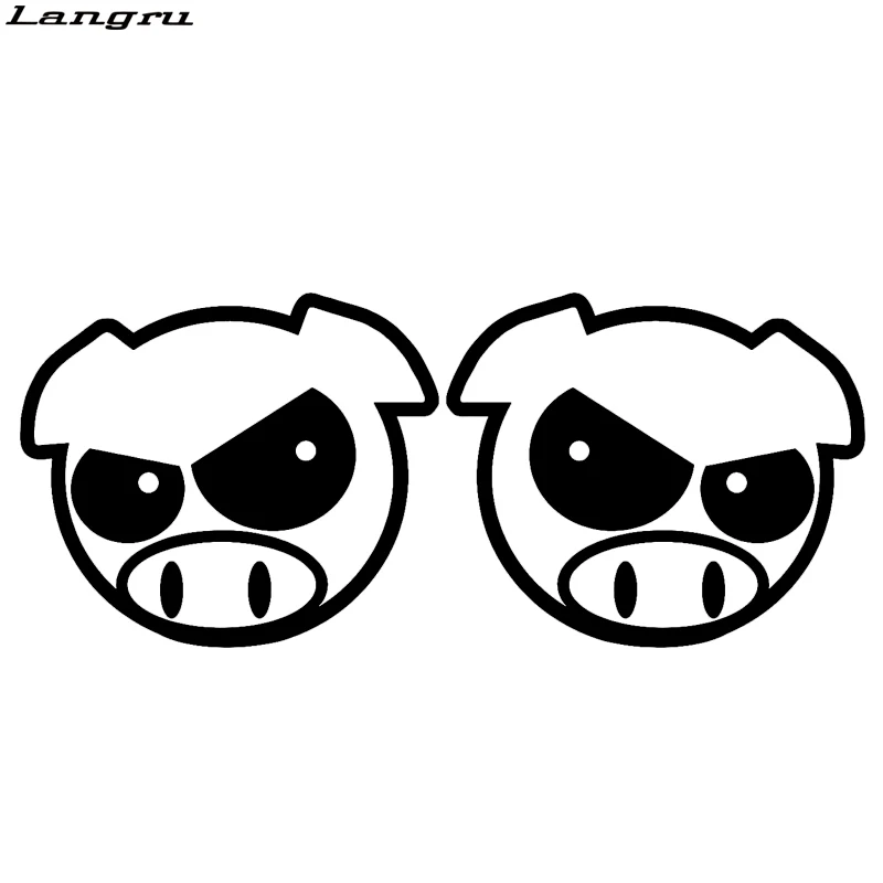 

Наклейка Langru злые ралли-свинки, забавная индивидуальная наклейка, Виниловая наклейка для стайлинга автомобиля, импортная декоративная фор...