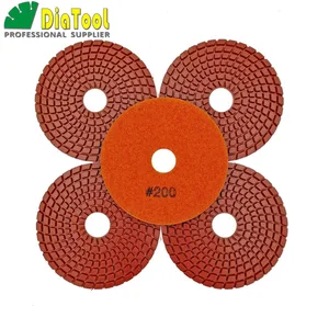 DIAOOL спиральные алмазные гибкие шлифовальные диски 4 дюйма #200 для влажной полировки камня, керамические шлифовальные диски Премиум-качества 100 мм, 5 шт.