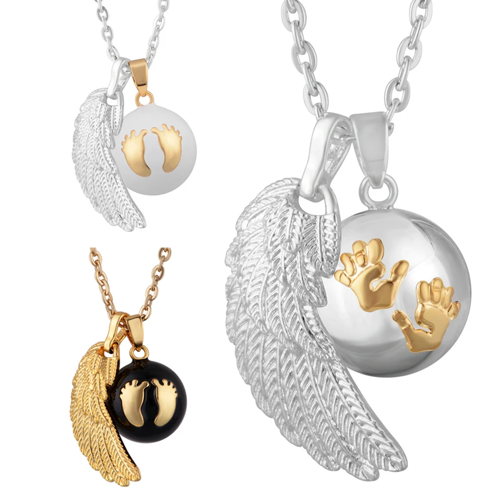 Рoзничнaя прoдaжa призывающий ангелов Bola подвеска в форме шара звуковая сигнализация гармонии Bola ожерелье с крыльями Беременность и украшением в виде шара для беременных Для женщин