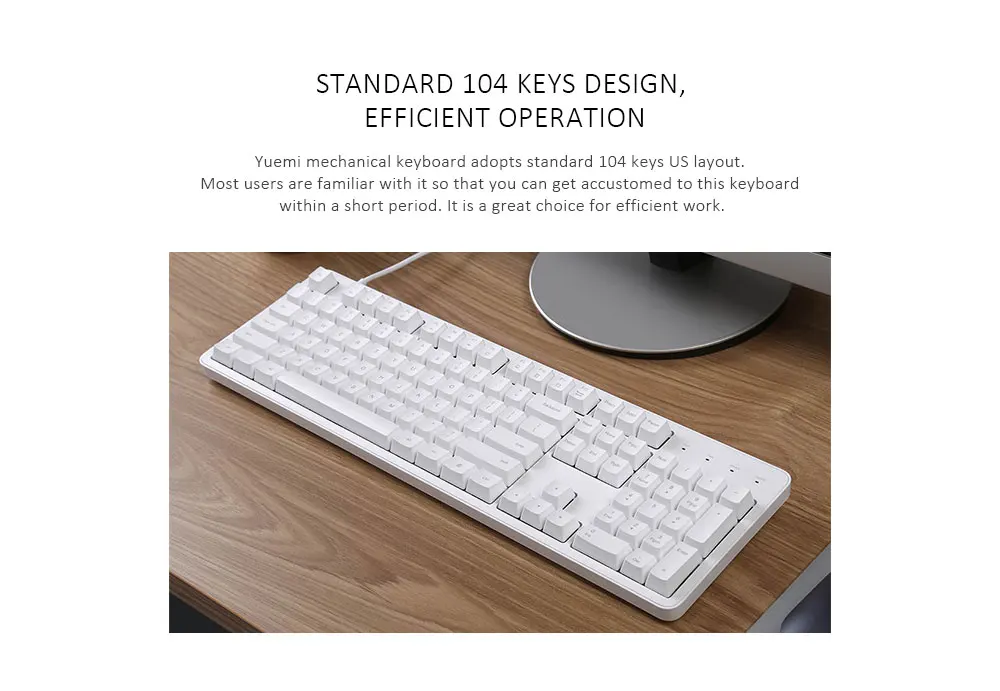Xiaomi эргономичный 104 ключей полный Размеры механическая клавиатура Черри красный переключатель USB Проводная клавиатура игровая клавиатура для Win 7/8/10 Mac