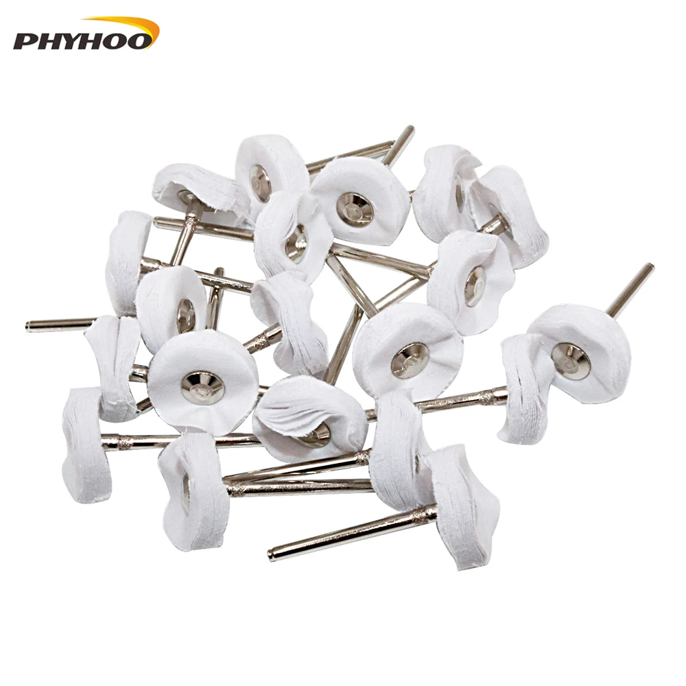

20 Pcs White Cloth Fine Polishing Wheel Grinding Machine Accessories Shank Diameter Of 2.35mm White Cloth Wheel