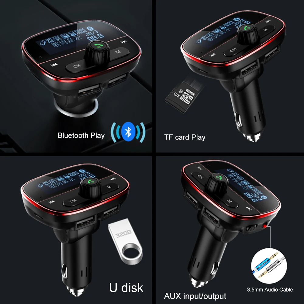 JINSERTA 2021 Мощность вкл/выкл Bluetooth 5 0 FM передатчик модулятор автомобильный комплект