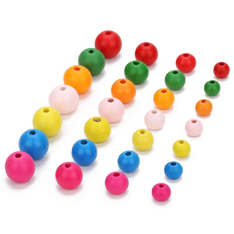 

100pcs Natural Round Wood Beads 8mm Wooden Craft Balls Spacer Bead for DIY Houten Kralen Jewelry Making Materials Accessories