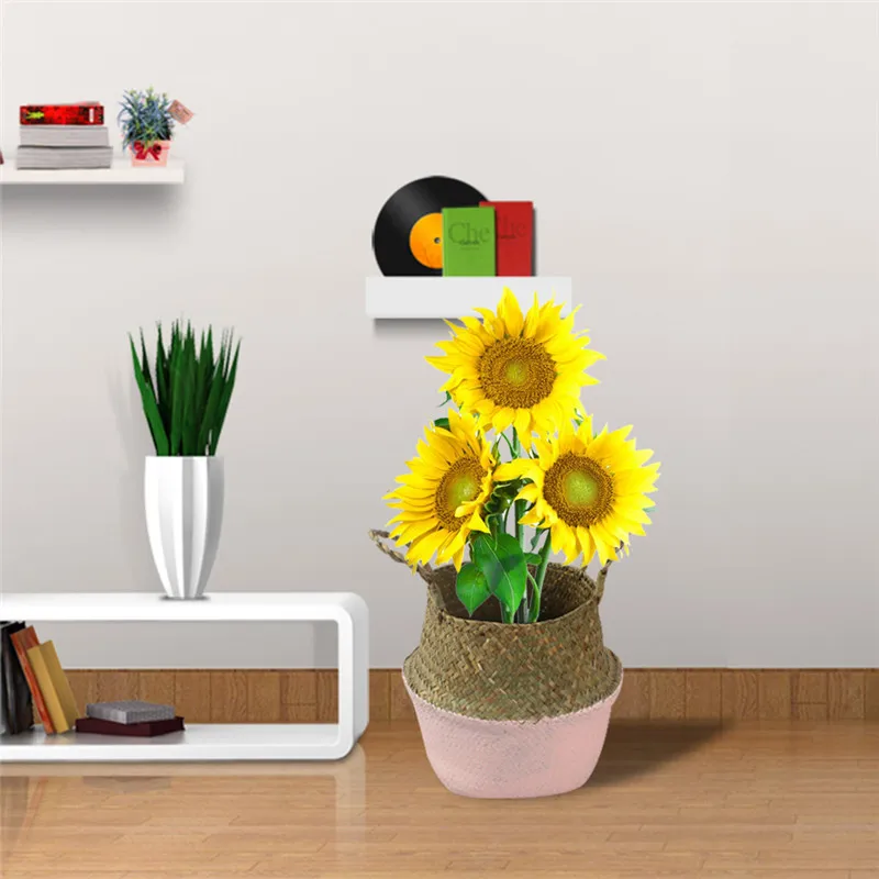 S/M/L плетеная корзина из ротанга складная подвесная Цветочная горшка грязная для