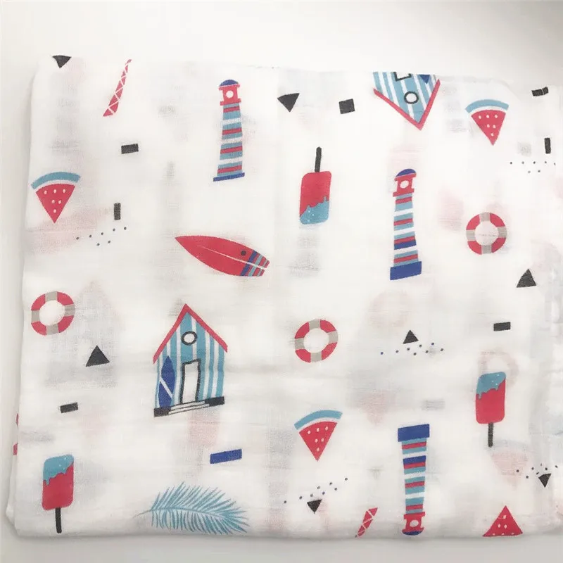 Многофункциональное муслиновое хлопковое 100% мягкое банное полотенце для