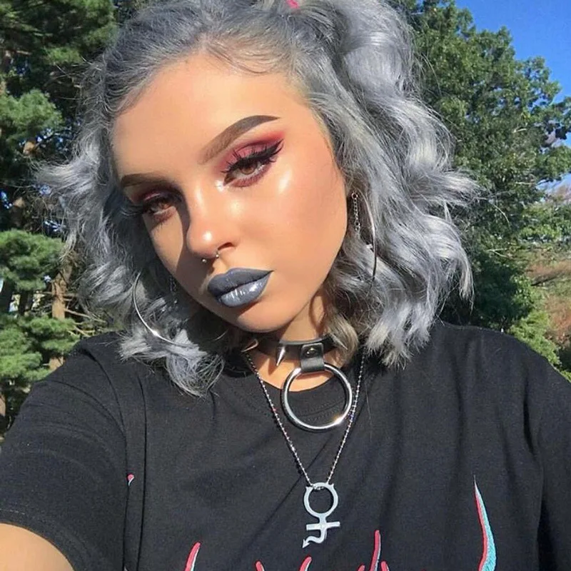 Harajuku Girls Punk Fashion Pendant Necklace Internet She Devil Women Stainless Steel Gothic Necklaces Women Sweet Collares