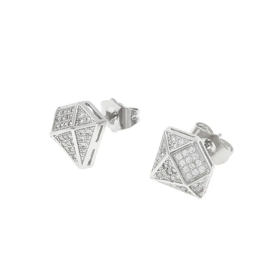 UWIN Новые мужские и женские модные геометрические формы Lced Out Full Zircon свадебное ожерелье со стразами серьги гвоздики хип хоп ювелирные изделия