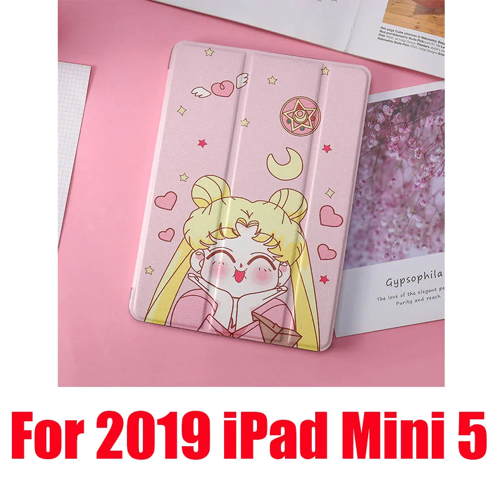 Acting Cute Mini5 Милые Чехлы Сейлор Мун для iPad 2/3/4 Mini 1 2 3 4 5 Air 1 2 10,5 Pro 9,7 10,5 мягкий кожаный чехол для планшета - Цвет: Acting Cute Mini5