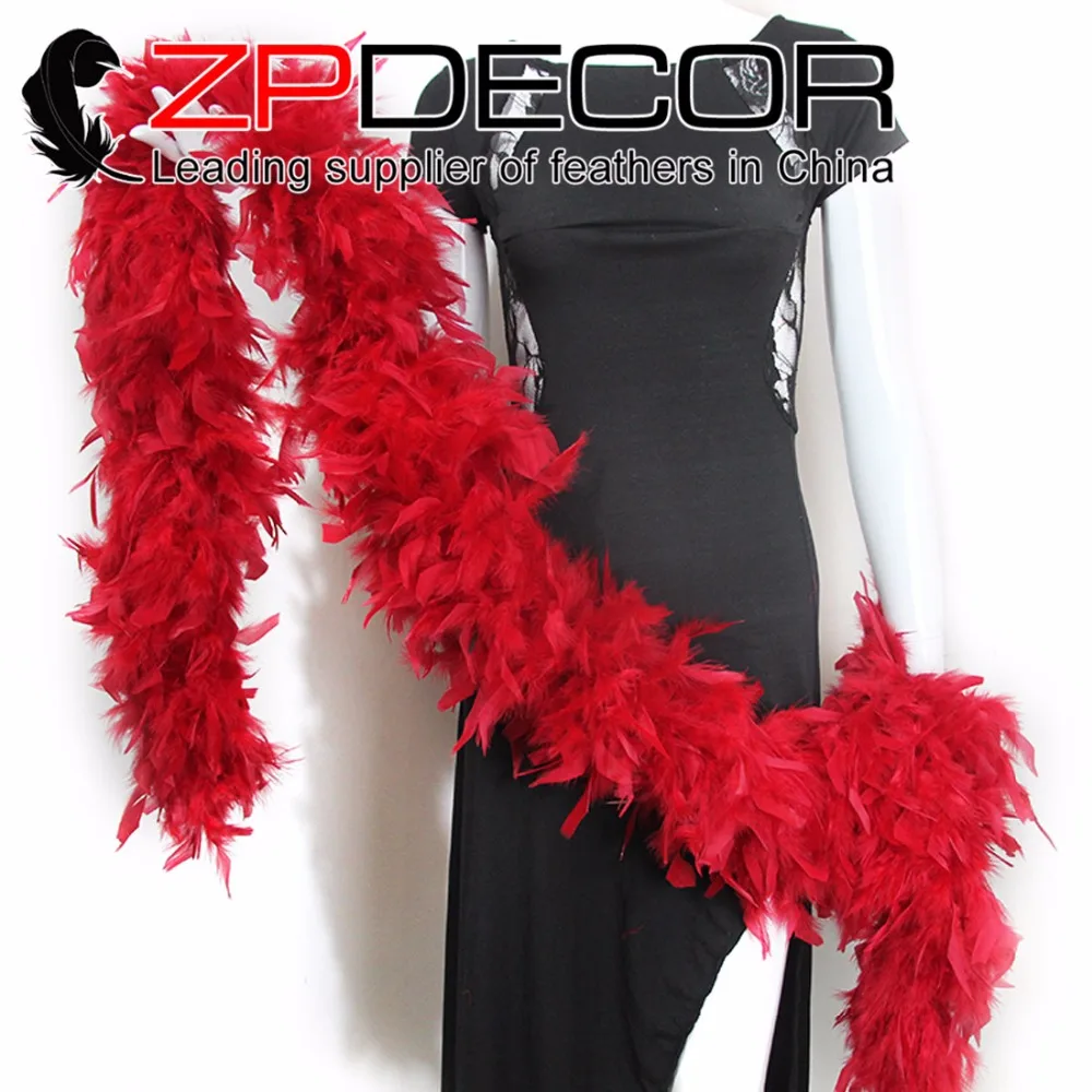 ZPDECOR 150 г 10 ярдов/партия Горячая продажа крашеный сексуальный красный шарф для боа