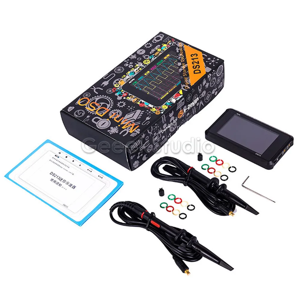 Мини DSO DS213 DSO213 цифровой осциллограф Обновление от DS203 DSO203, с дополнительным силиконовым резиновым защитным чехлом