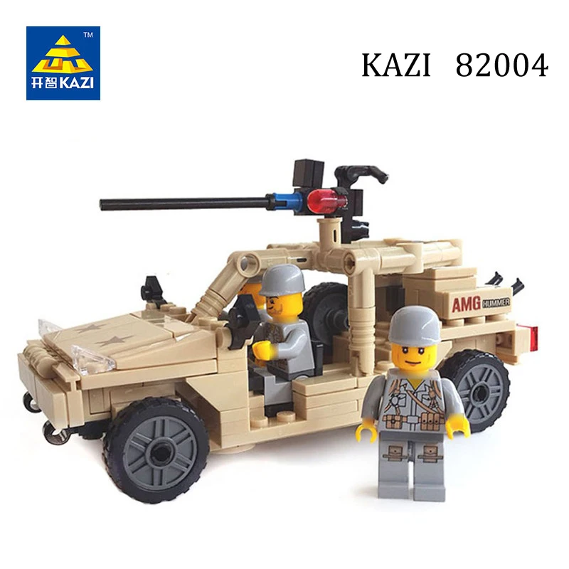 KAZI военный автомобиль машинка из конструктора модель армии Brinquedos