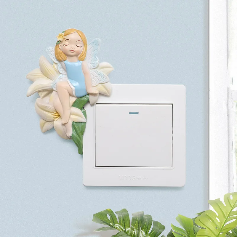 1 шт. наклейка на выключатель цветок девочка Подсолнух Настенный декор