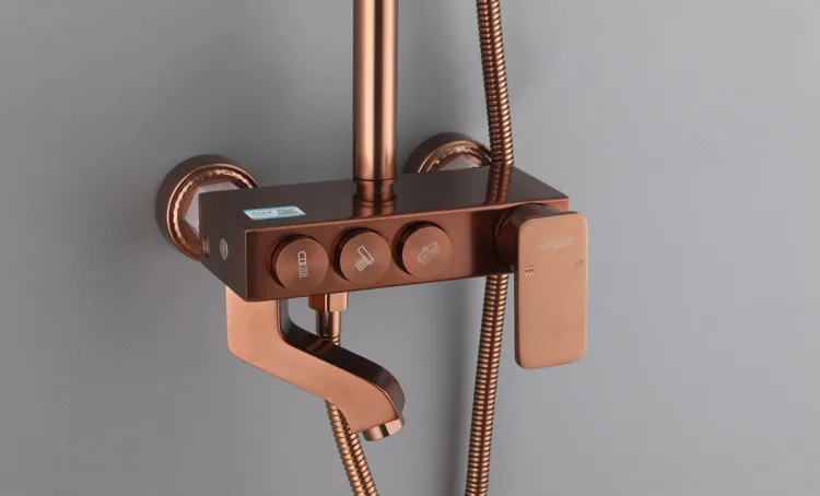 Senducs Space Aluminum Shower Set Rose Gold Bathroom System Hot Sale Single Handle | Обустройство дома