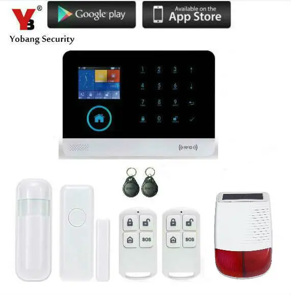 Yobang безопасность WIFI дом 3G сигнализация Система Солнечная Сирена сеть камера