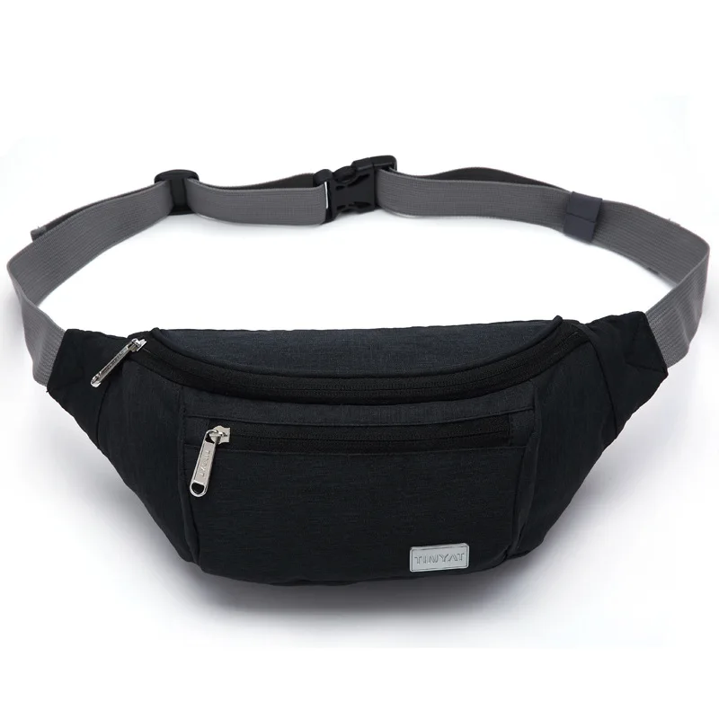 

Canvas Men Waist Bag Packs Design Casual Phone Belt Bag Pouch Shoulder Fanny Pack Bag Black Travel Hip pack Bum Bag