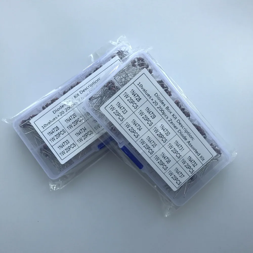 10 значений 200 шт. (1N4728 ~ 1N4737) 1N4729 1N4730 1N4731 1N4732 1N4733 1N4734 1N4735 1N4736 ассортимент диодов