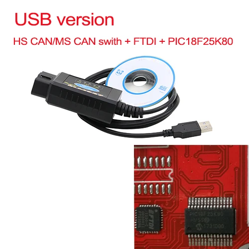 PIC1825K80 ELM327 USB V1.5 для Ford чип FTDI с переключателем HS/MS может для Forscan автомобильный диагностический инструмент& ELM327 версия Bluetooth - Цвет: USB FTDI chip