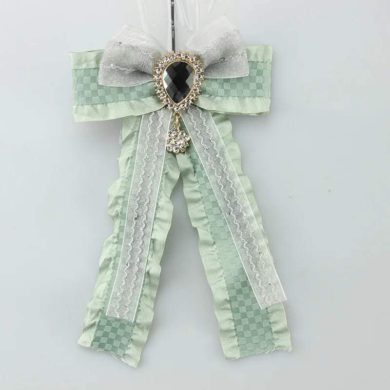 Ribbon brooch lace decoration cute minimalist style luxury glass crystal accessories wedding party clothing pins 22g | Украшения и