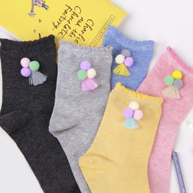 2017 Осень/Зима Новые женские носки высококачественные цветные шерстяные шарики