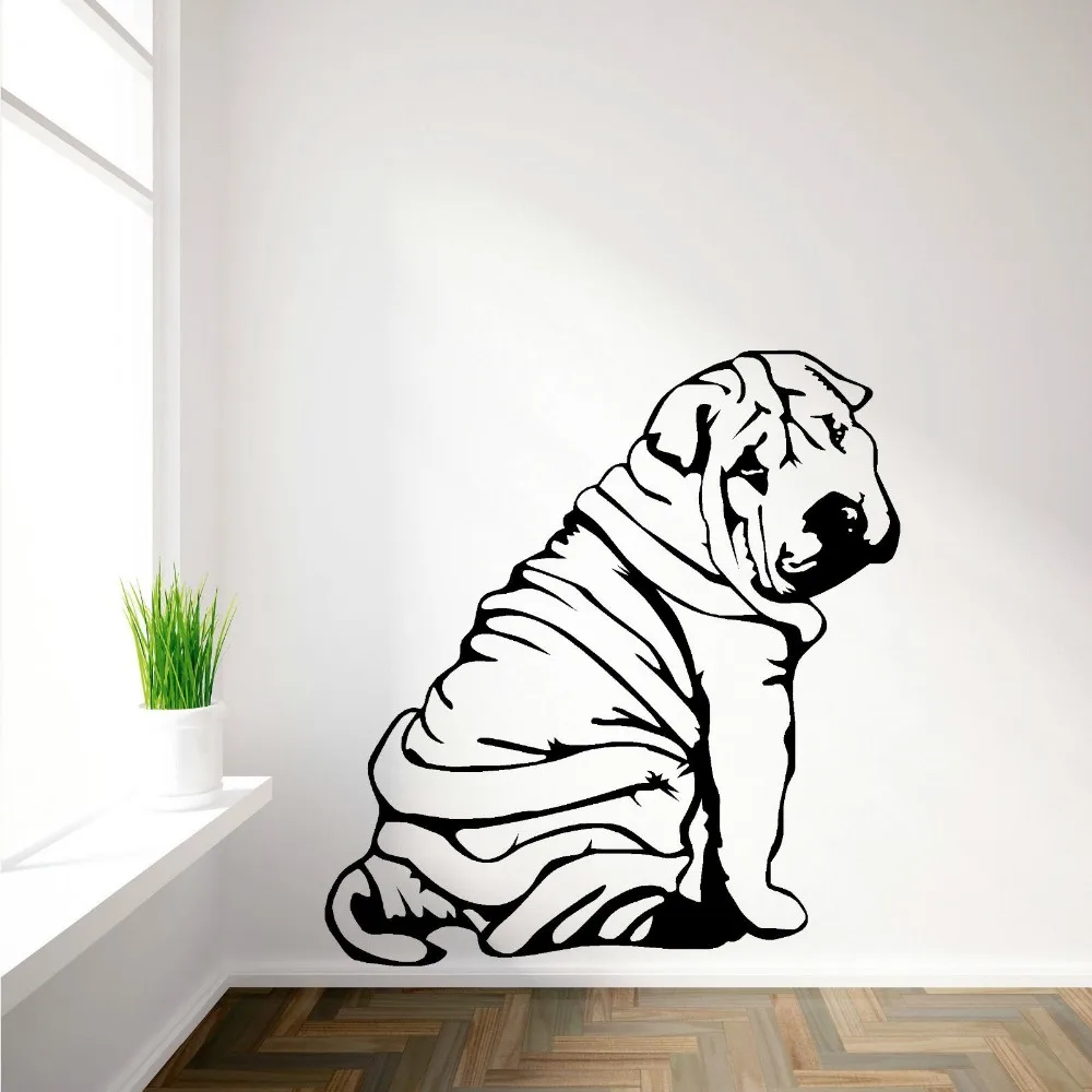 SHAR PEI SHARPEI художественная роспись en виниловая настенная наклейка s autocollant decalque canine