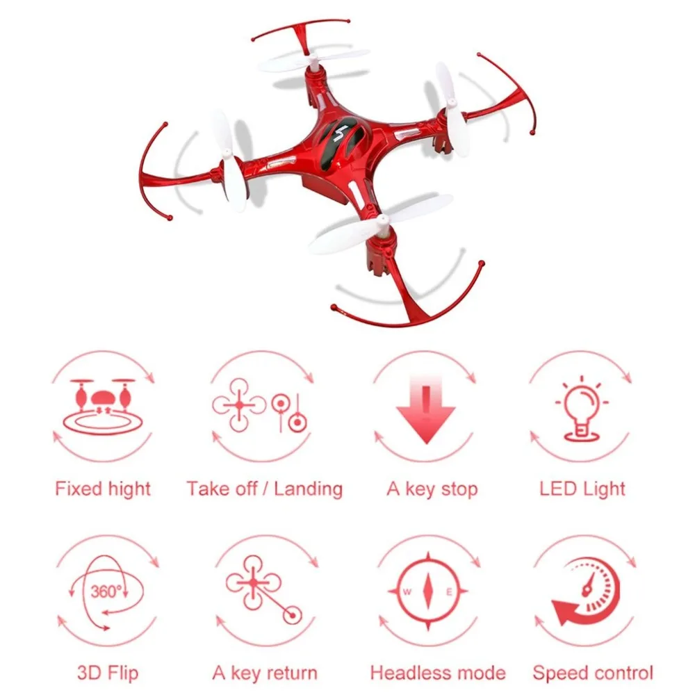 2.4G RC Drone 4CH 4-Axis Quadcopter with LED Light 3D Flip One Key Return Altitude Hold Headless Mode Helicopter | Игрушки и хобби