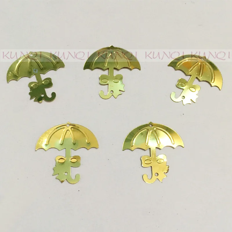 350 шт./600 шт./лот 23*23 мм Золотой бант Зонт свободные блестки пайетки ремесла для