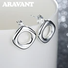 925 серебряные квадратные серьги для женщин, модные ювелирные изделия