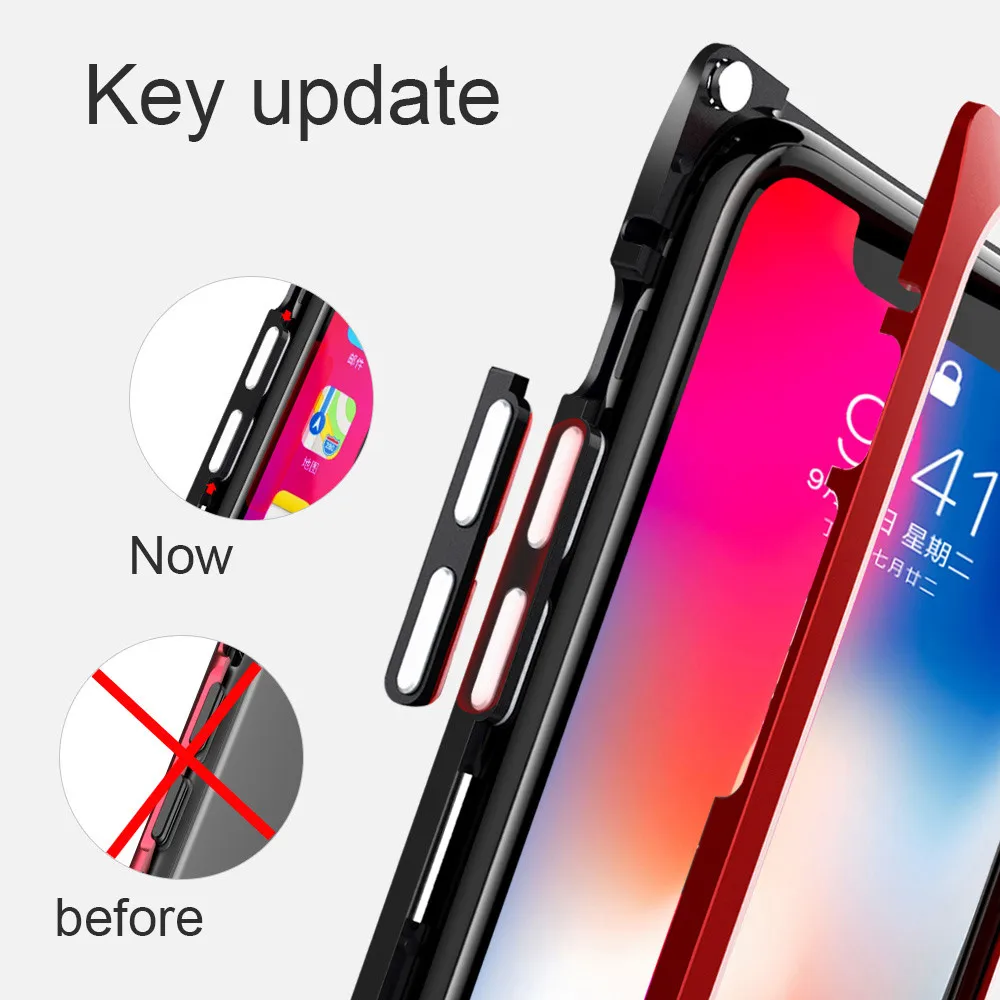 Полностью Защищенный металлический жесткий чехол для iphone XS 5 8 дюйма с защитой от