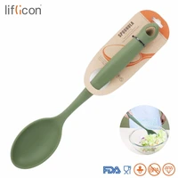 liflicon premium silicone spoonula spatula spoon with hygienic solid coating14 4 inch super durable and heat resistant