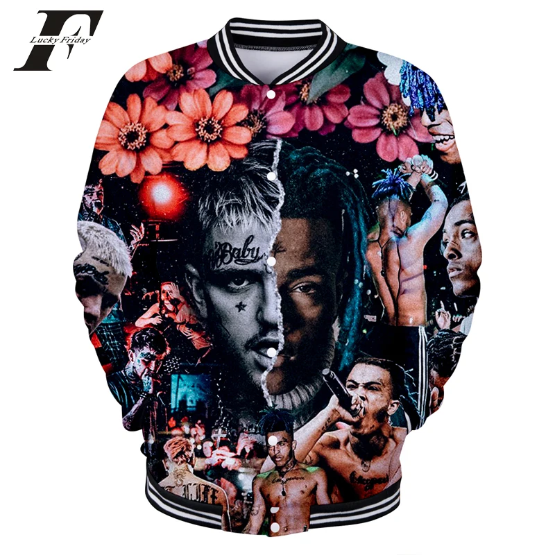 Бейсбольная куртка XXXtentacion and lil peep бомбер 3D для женщин и мужчин в стиле хип хоп на