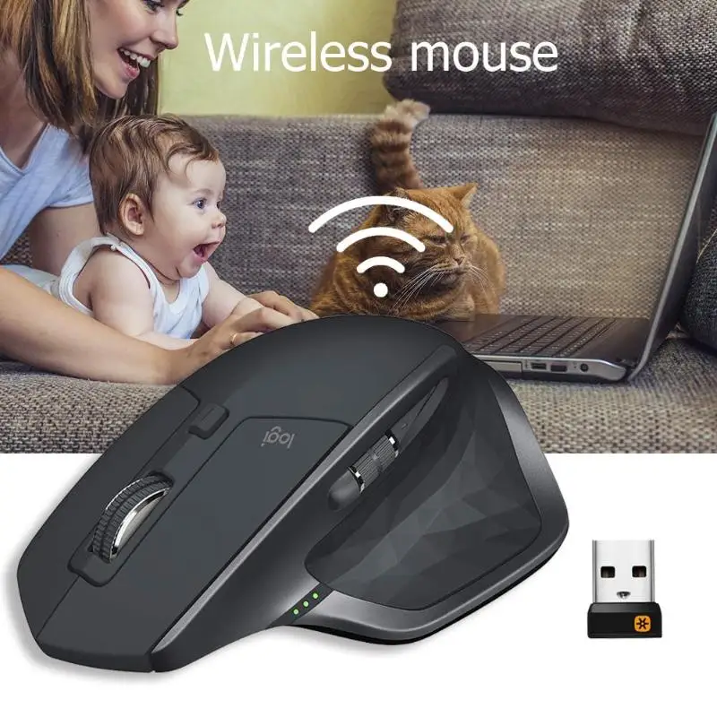 USB logitech MX Master беспроводная 2 S 2,4Hz 1000 dpi эргономичная компьютерная мышь 7 клавиш мульти-устройство мыши для домашнего офиса ПК/компьютера