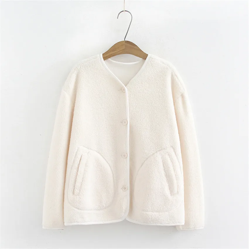 Gowyimmes 2019 Autumn Winter Women Lamb cashmere Coat Warm Coats Casual Long Sleeve Jacket Female Windproof Outwear P420 | Женская