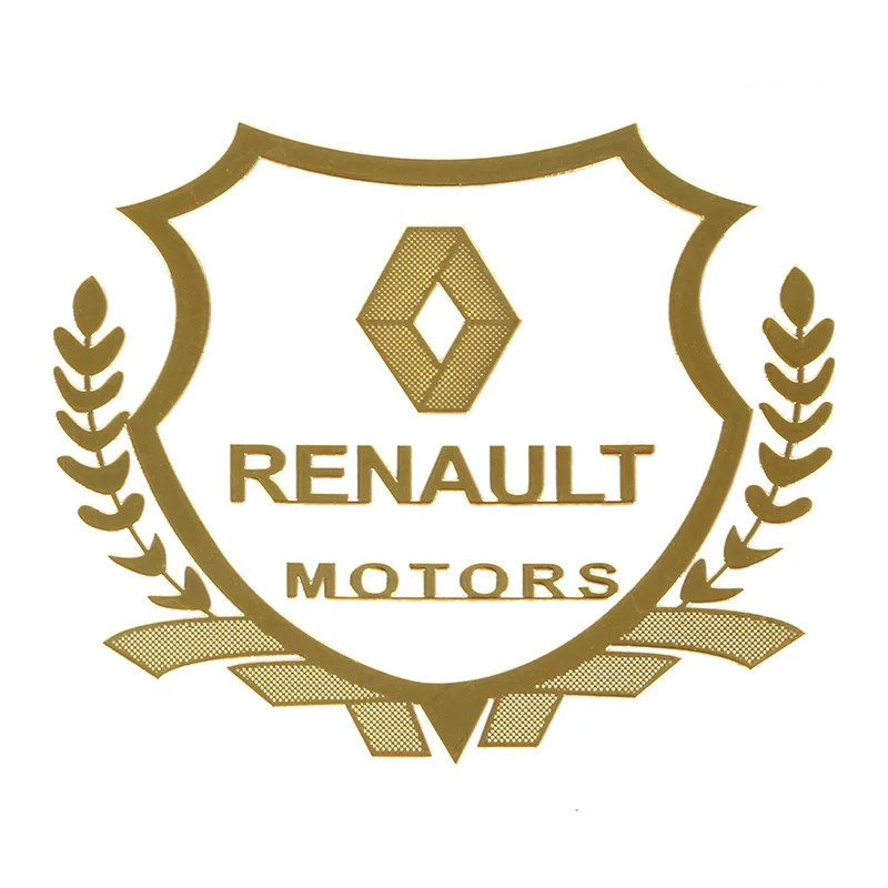 Renault 2 шт./лот, Золотая 3D алюминиевая Автомобильная наклейка, эмблема, значок для Ford Opel Rada Mazda SEAT WRC Renault fiat KIA, автомобильные аксессуары для Toyota - Название цвета: Renault