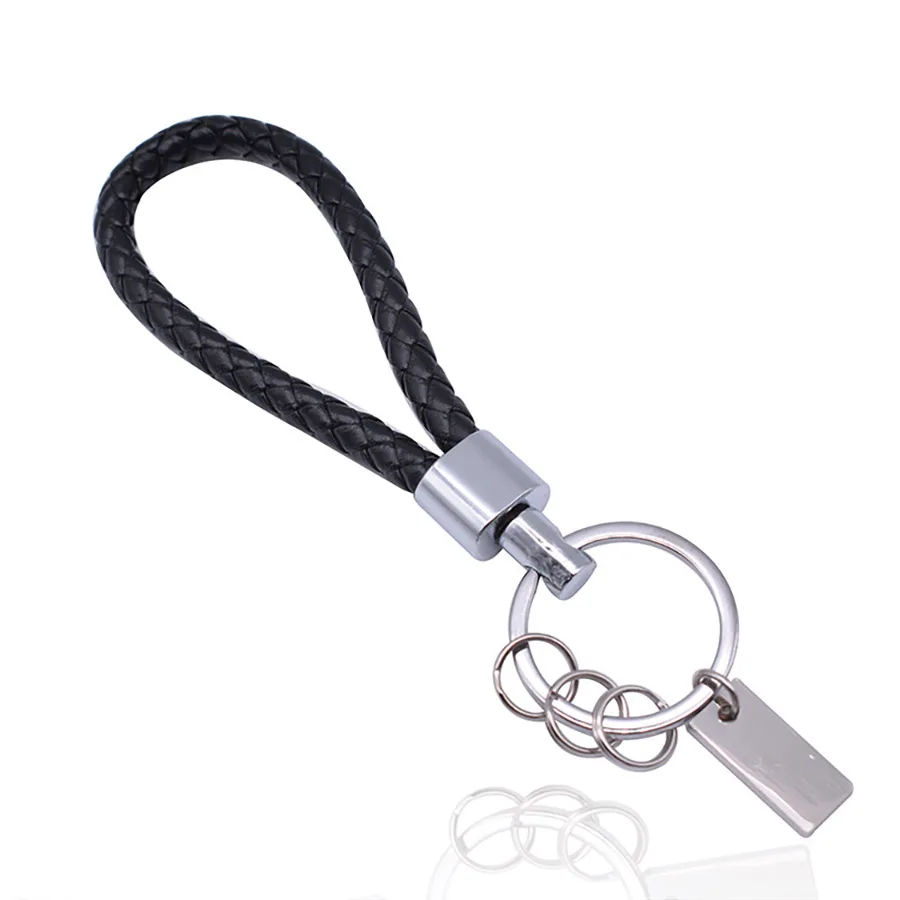 High grade Hand Woven Leather Buckle Car Keychain Keyring Retro Auto Key Rings For Audi BMW Benz Mazda Toyota Renault | Автомобили и