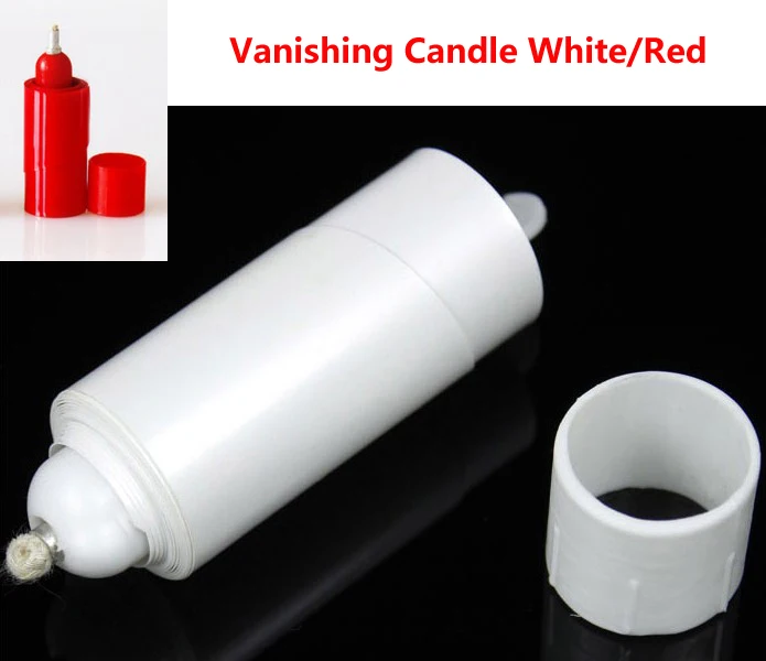 Бесплатная доставка! Исчезающая Свеча белый/красный 2 шт./лот волшебный трюк