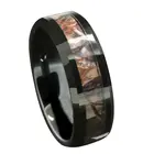 Черные вольфрамовые обручальные кольца 6 мм8 мм, мужские камуфляжные обручальные кольца с красным лесом, Размеры 6-13