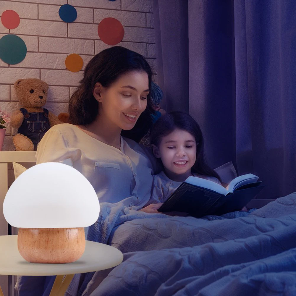 

1Pc EU/US/UK Plug (Optional) Silicone Color Change Mushroom LED Night Light Bedside Breast Feeding Remote Control Lamp