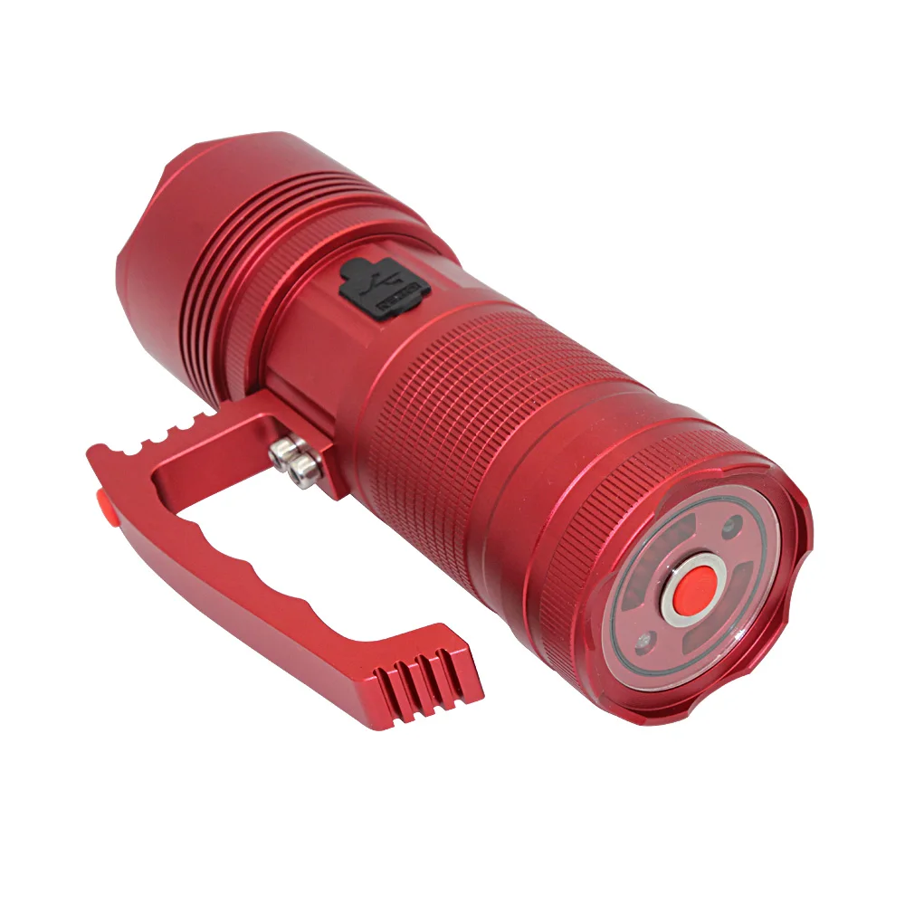 Günstig 35W Leistungsstarke Tragbare XML T6 LED Angeln Taschenlampe Gebaut In 16000mAh Akku 4 Farbe Induktion Lampe Taschenlampe