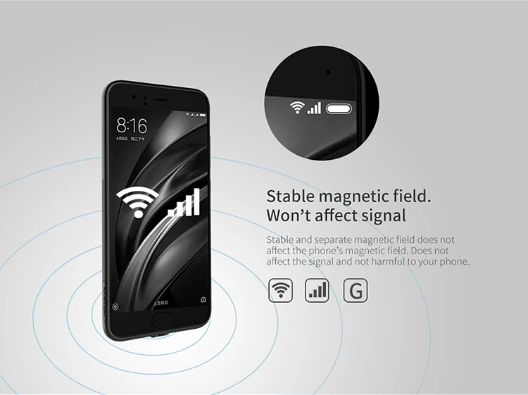 Nillkin Xiaomi Mi6 беспроводной зарядный чехол Qi type-C зарядный приемник+ Магнитный+ ТПУ чехол для Xiaomi Mi6 M6
