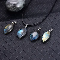natural labradorite energy necklace women men trendy moonstone glitter stone handmade healing prayer pendants necklace jewelry
