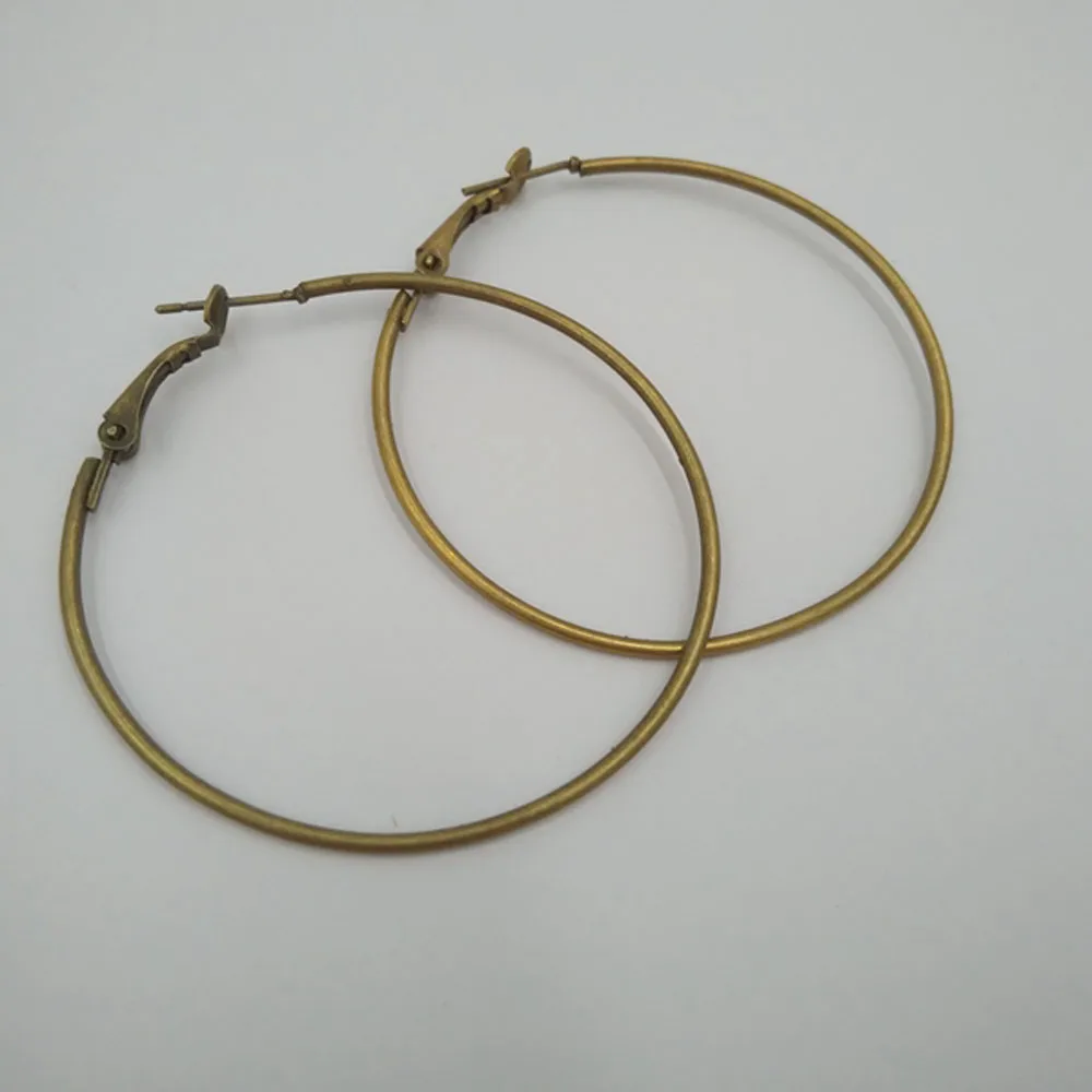 500piece lot circle hoop earring findings antique bronze 50mm earring jewelry making findings&accessories HEF003