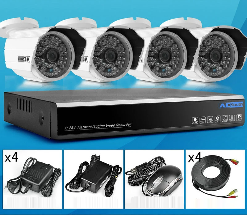 4CH AHD DVR 960 P 1.3MP ИК Ночного видения Открытый Водонепроницаемая CCTV IP Пуля Камеры