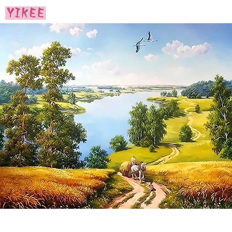 3d холст домашний декор картина по номерам холм пейзаж масляное искусство