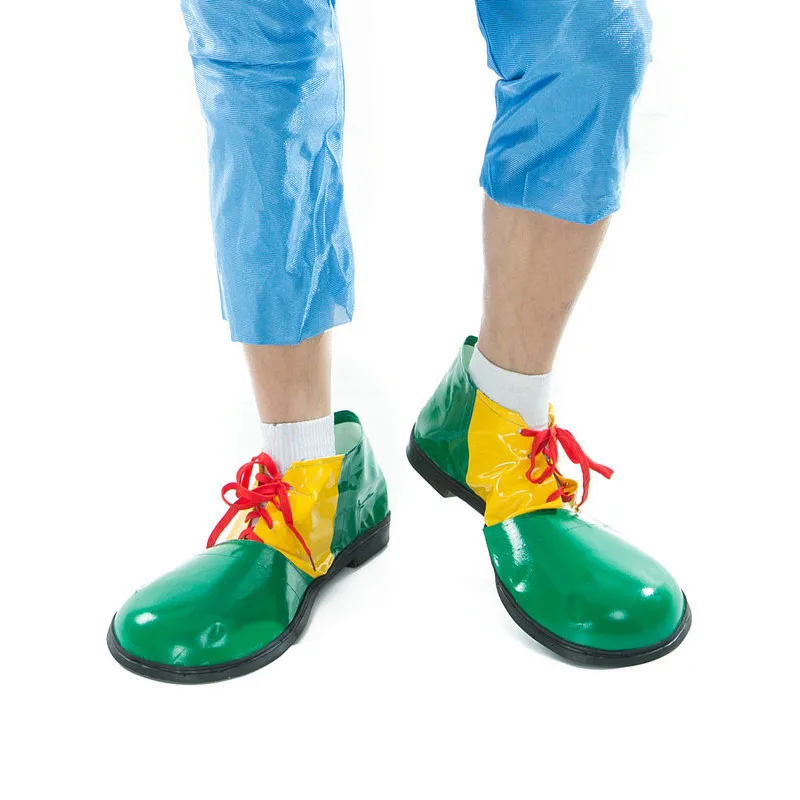 Взрослые забавные искусственная кожа цирковые туфли клоуна женская обувь с