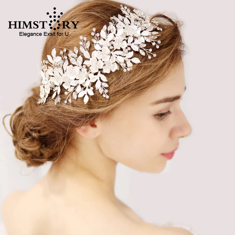 

Silver/gold Floral Bridal Headpiece Tiara Hairband Wedding Hair Accessories Hair Vine Handmade Headband Hair Jewelry For Bride