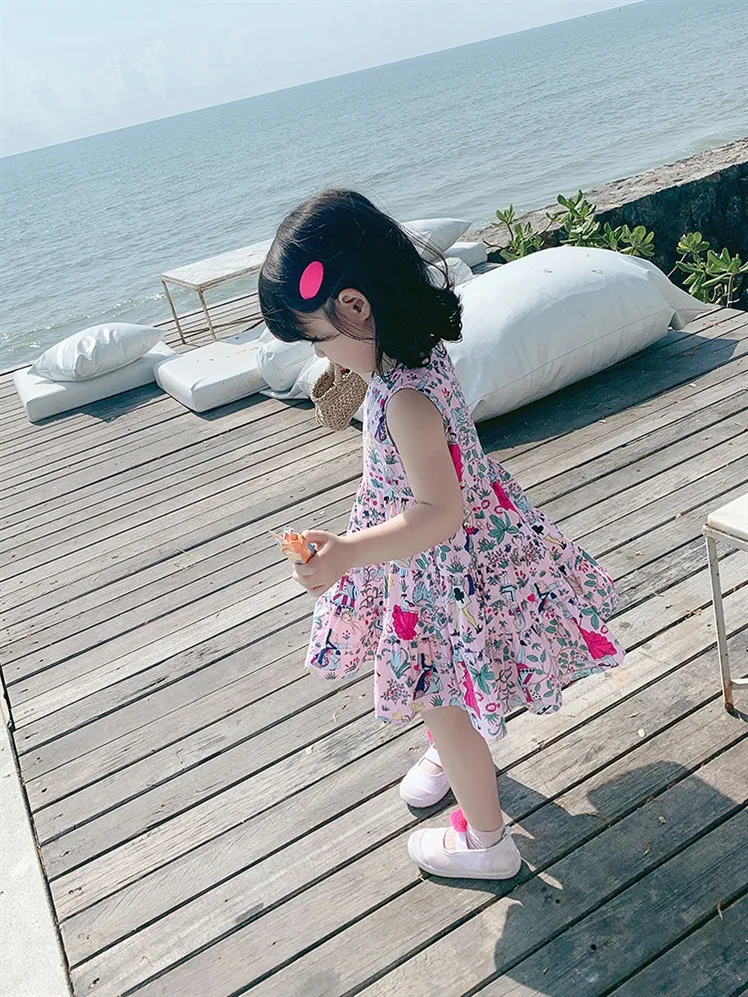 2019 summer baby girls dress party kids clothes clothing Loose cute cotton Princess floral | Детская одежда и обувь